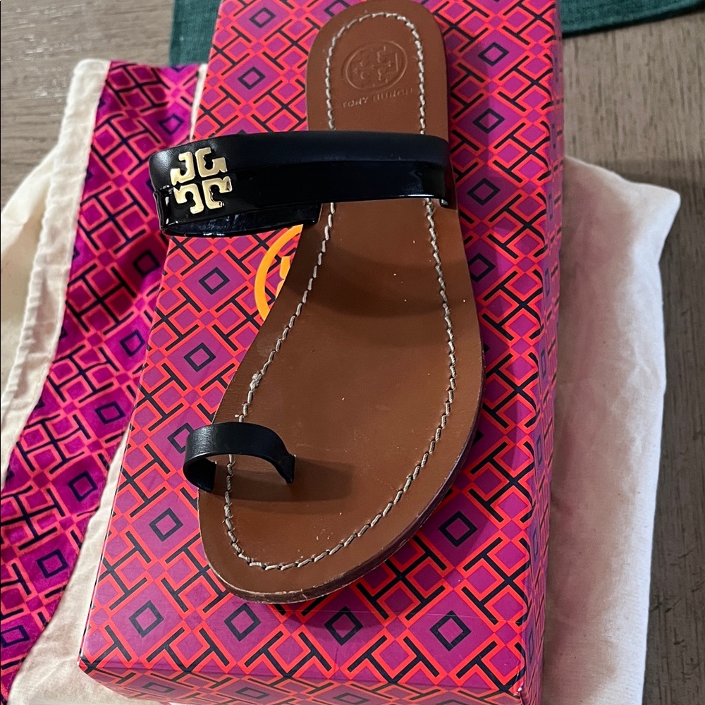 Tory Burch Black and Brown Sandals